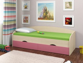 Кровать Соня 2 дуб молочный-розовый в Златоусте - zlatoust.magazinmebel.ru | фото