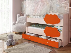 Кровать Соник с ящиком млечный дуб-оранж в Златоусте - zlatoust.magazinmebel.ru | фото - изображение 1