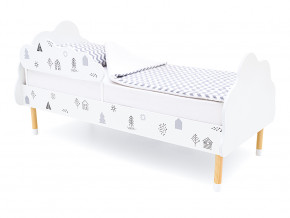 Кровать Stumpa Облако с бортиком рисунок Домики в Златоусте - zlatoust.magazinmebel.ru | фото - изображение 1