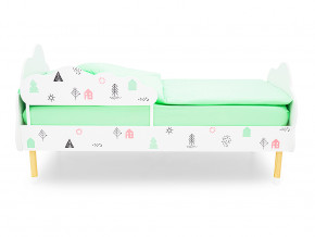 Кровать Stumpa Облако с бортиком рисунок Домики розовый, бирюзовый в Златоусте - zlatoust.magazinmebel.ru | фото - изображение 3