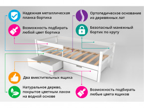 Кровать-тахта Svogen с ящиками и бортиком лаванда-белый в Златоусте - zlatoust.magazinmebel.ru | фото - изображение 4