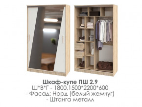 шкаф-купе ПШ-2.9 1500 Норд Белый жемчуг 1500 в Златоусте - zlatoust.magazinmebel.ru | фото